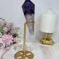 High Grade Phantom Amethyst Point | Obelisk on Gold Stand 20cm