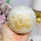 Large Agate Sphere with Blue Hues on Stand 860g