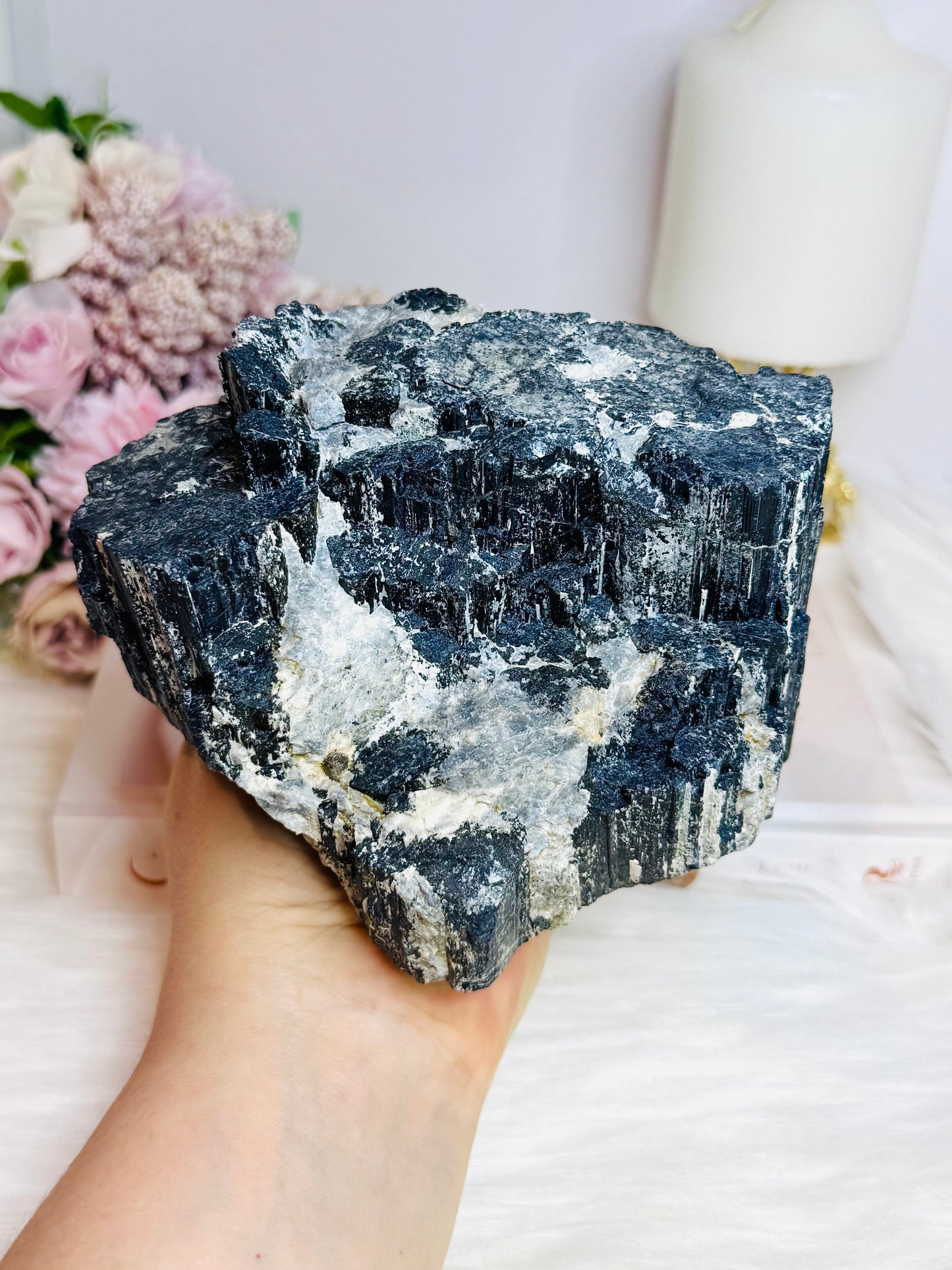 Huge Natural Raw Black Tourmaline In Quartz Specimen 11cm 1.83KG