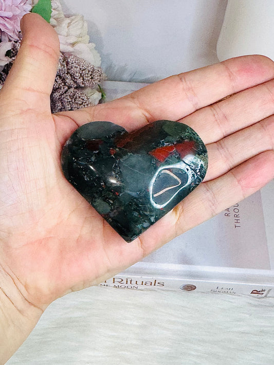 Bloodstone Carved Heart