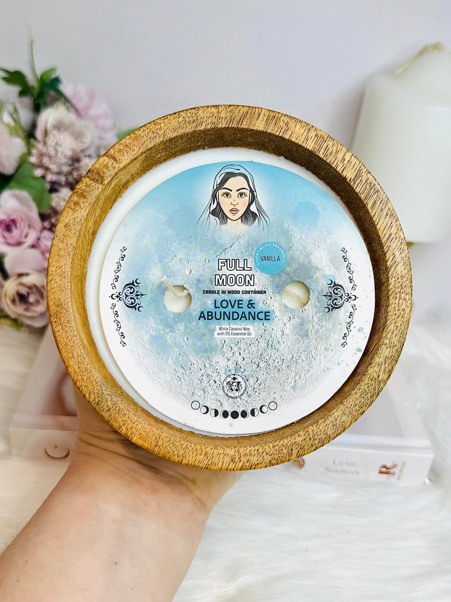 Large Full Moon ~ Love & Abundance Candle Vanilla