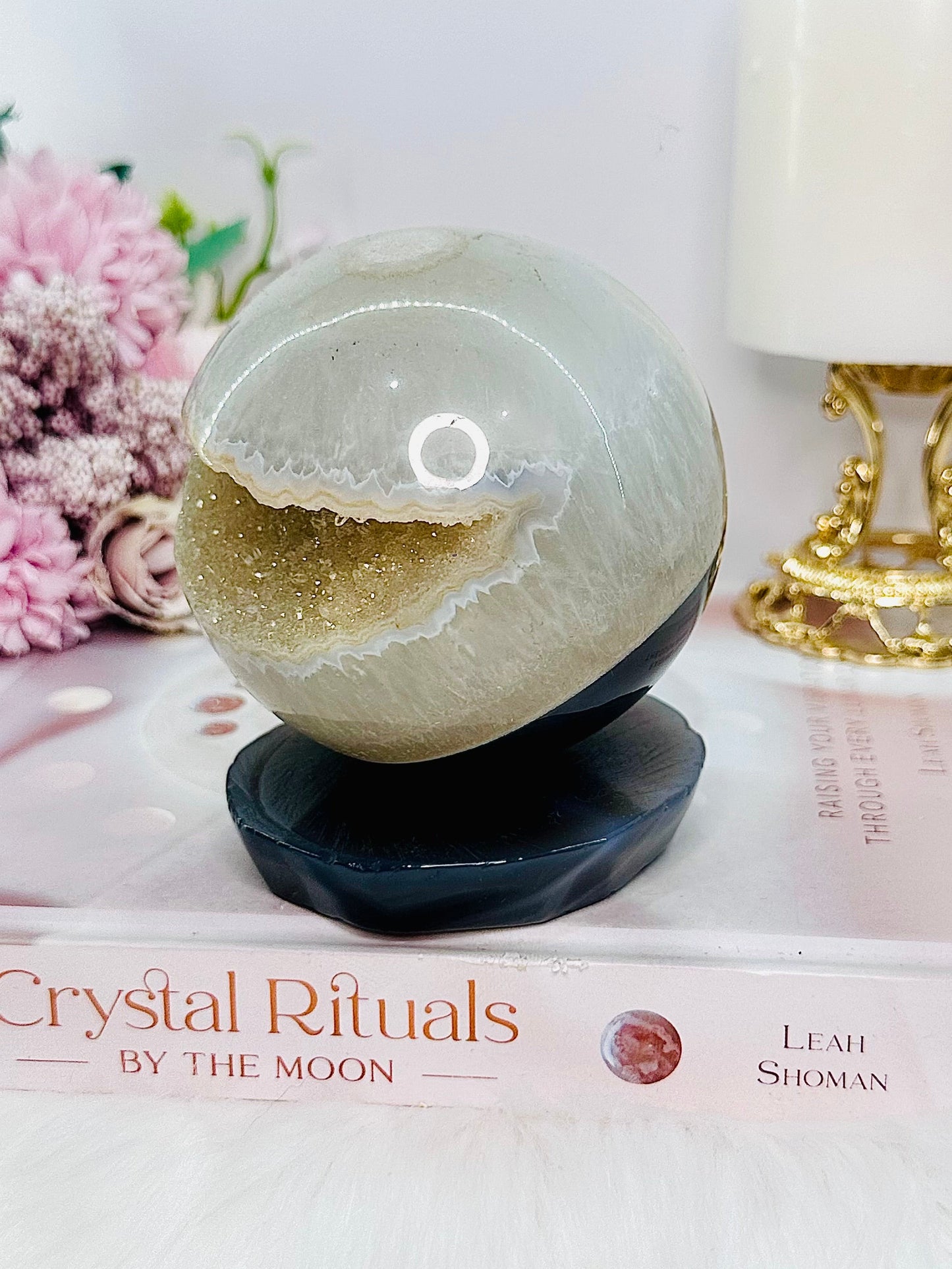 Large Druzy Agate Sphere with Agate 887gram