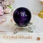 High Grade Purple Fluorite Sphere on Stand 216g