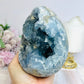 Huge Deep Blue Celestite Cluster Egg On Stand 1.8KG