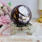 Large High Grade Purple Mica Sphere 448g On Stand