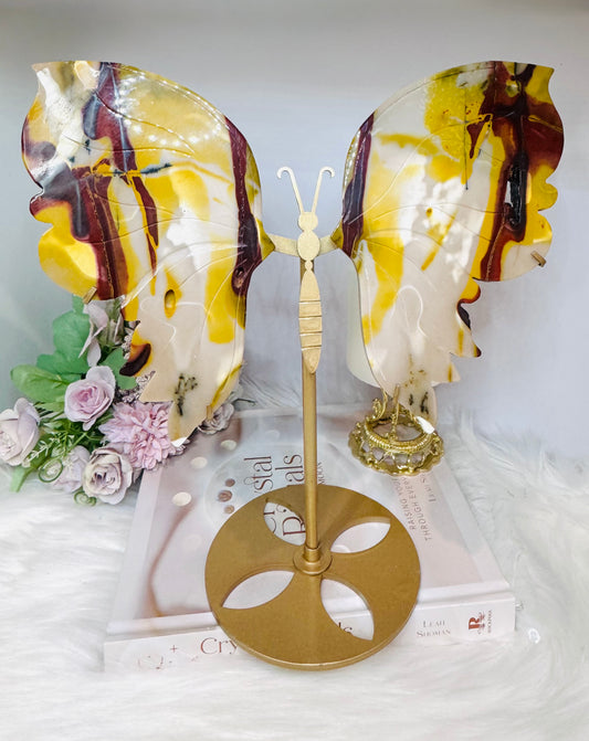 Huge Mookaite Jasper Druzy Wings on Stand 29.5cm