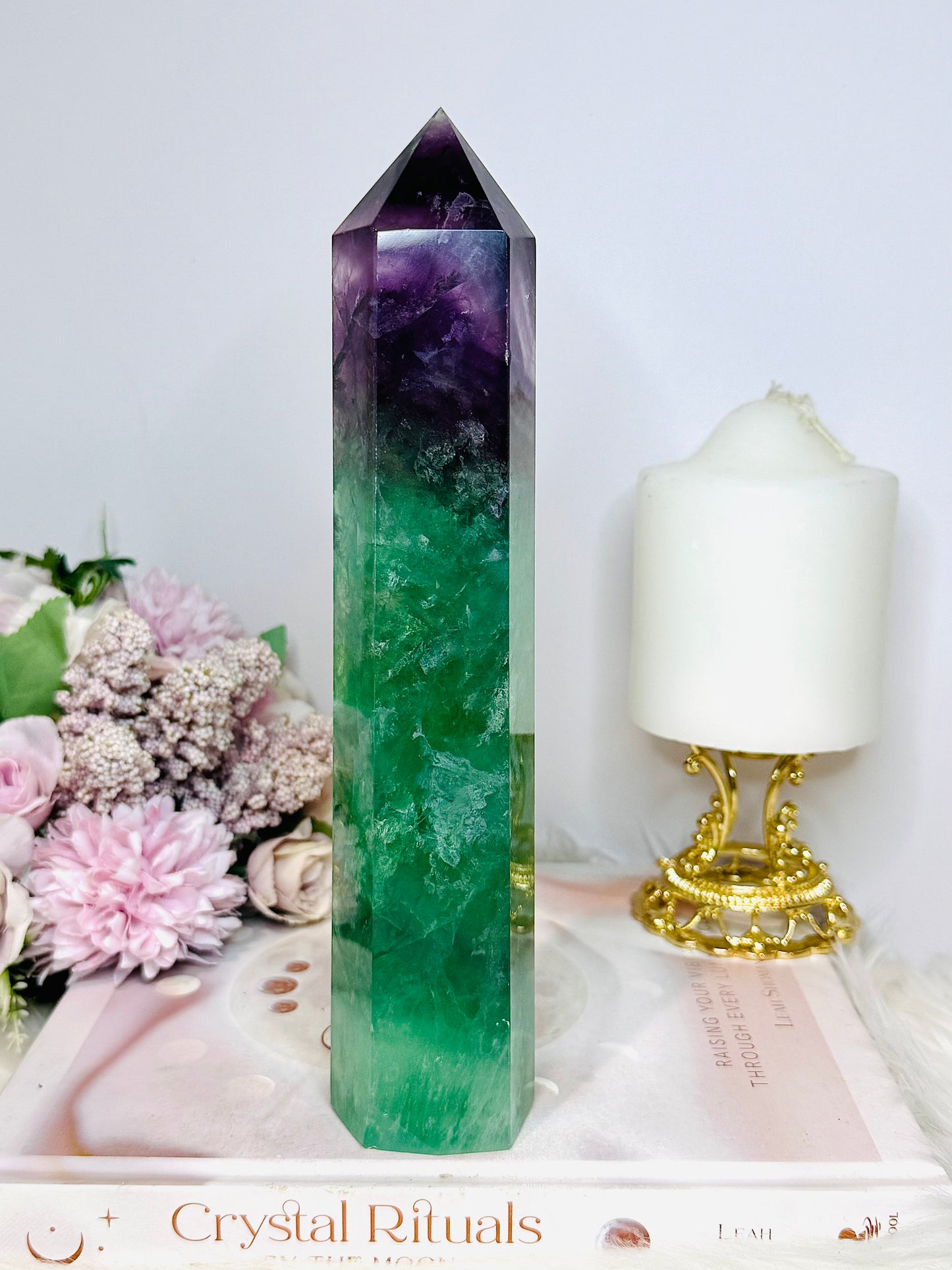 Large Watermelon Fluorite Chunky Tower 22cm 904g