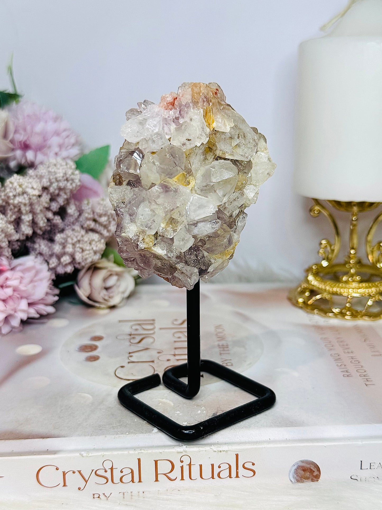 Druzy Pink Amethyst Cluster on Stand 13cm
