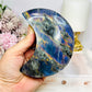 High Grade Large Labradorite Carved Moon Full of Flash 19.5cm
