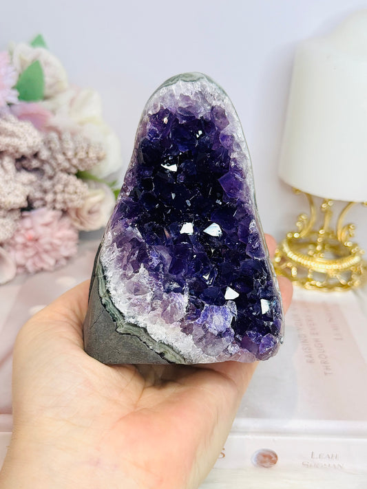 High Grade Deep Purple Amethyst Base Cut Cluster 11cm 632g