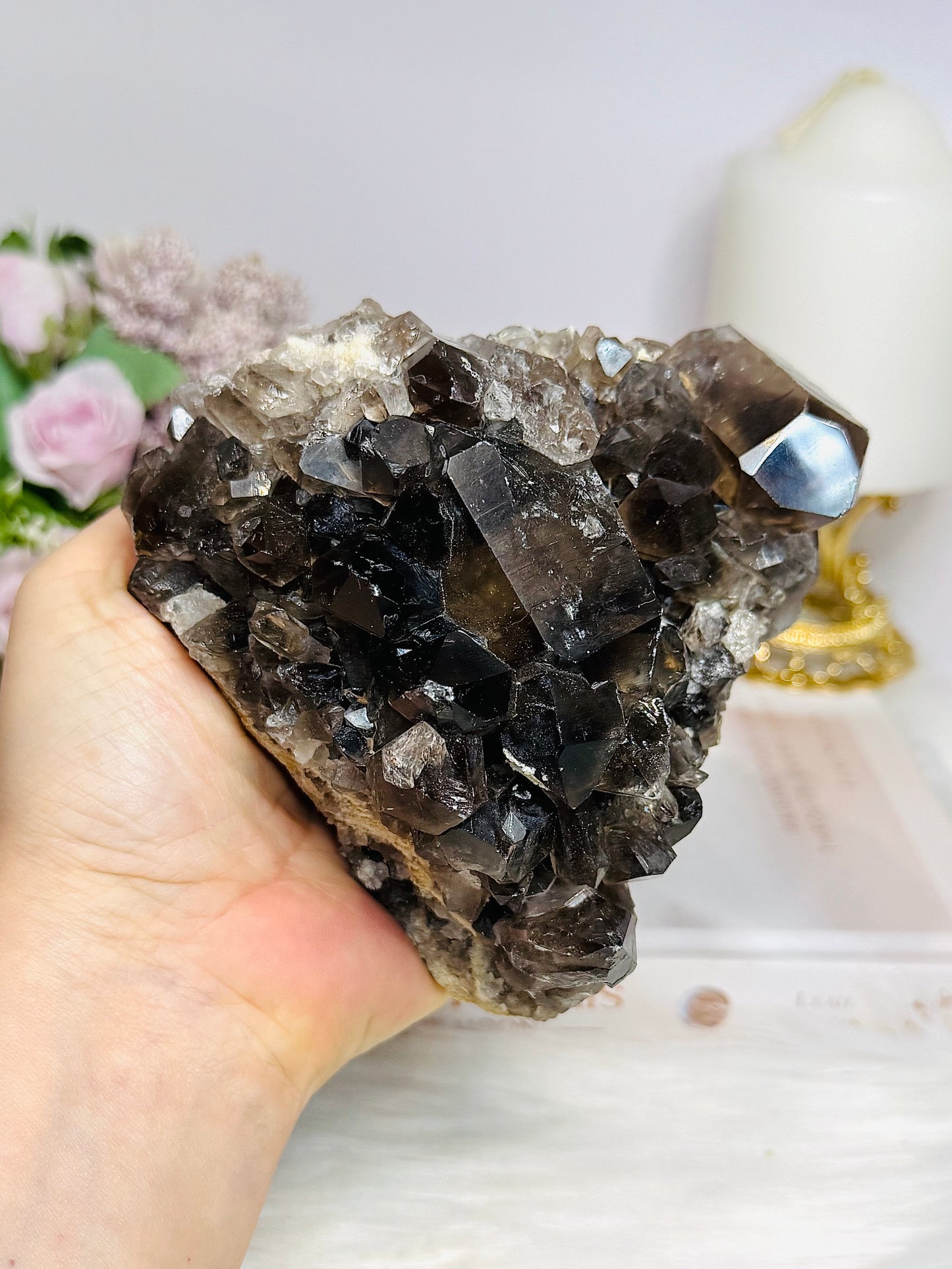 Large Smokey Quartz Cluster 11cm 835g