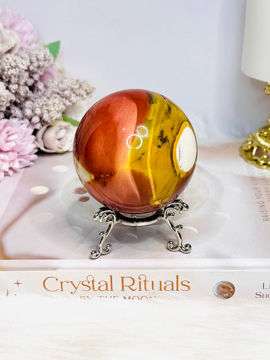 Large Mookaite Jasper Sphere on Stand 330g