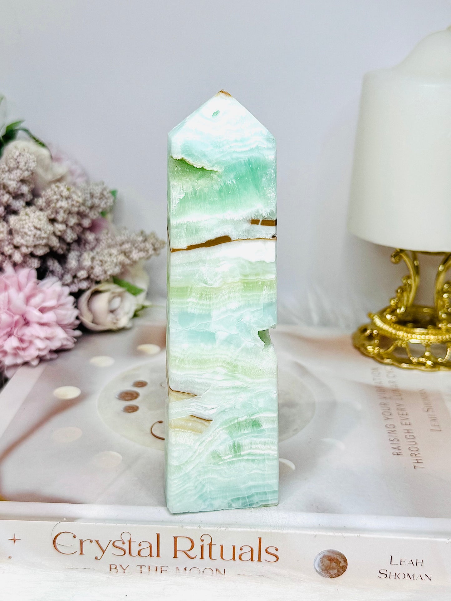 Caribbean Calcite Druzy Tower 14cm