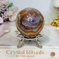 Amethyst X Agate Sphere on Stand 276g