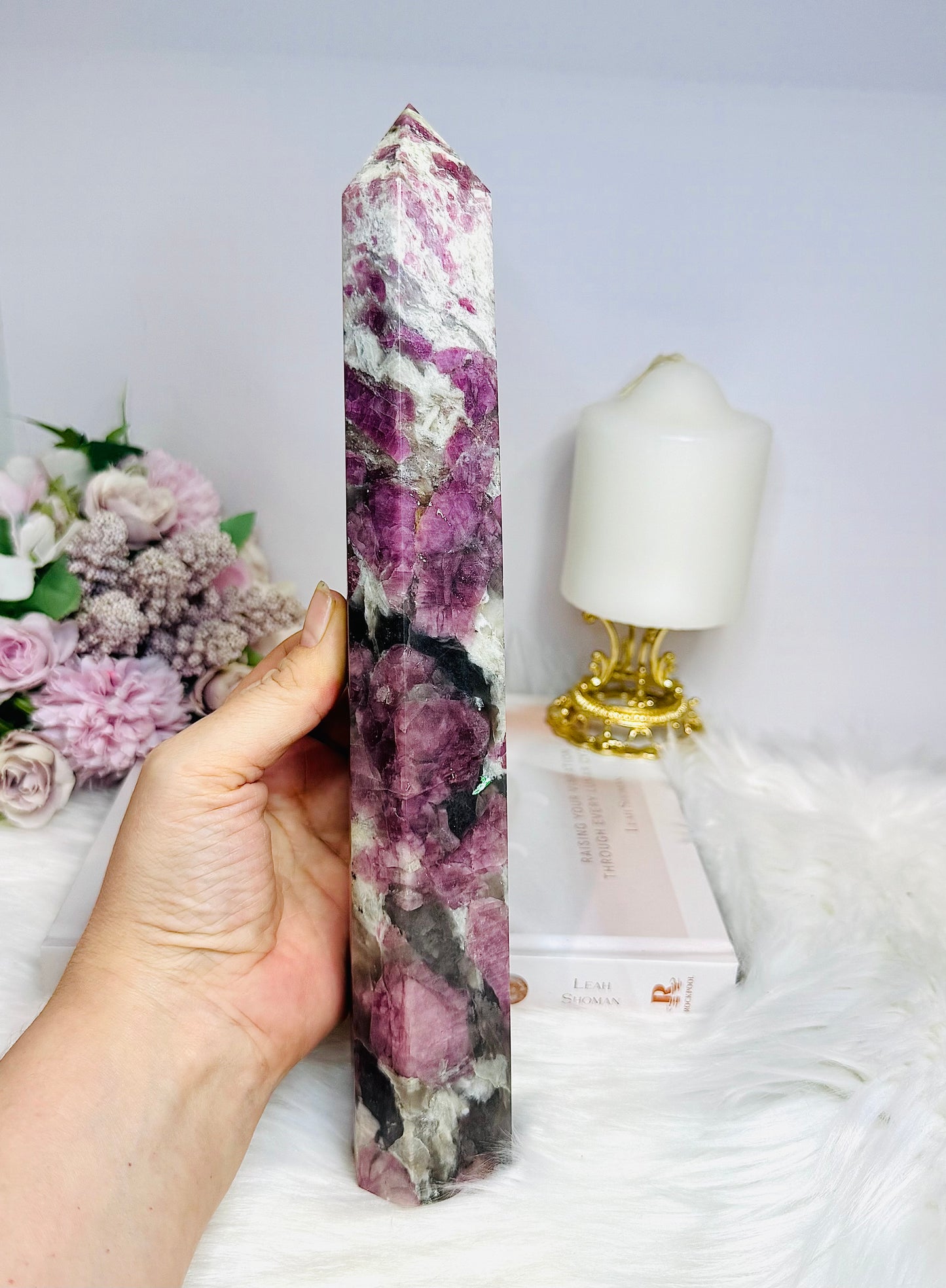 Huge Pink Tourmaline Tower 28cm
