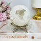 Large Moroccan Quartz Druzy Sphere On Stand 401g