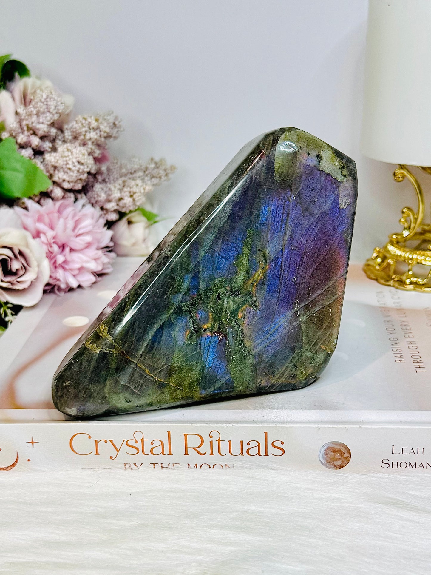 Large Labradorite Freeform with Pink & Purple Flash 847g 13.5cm