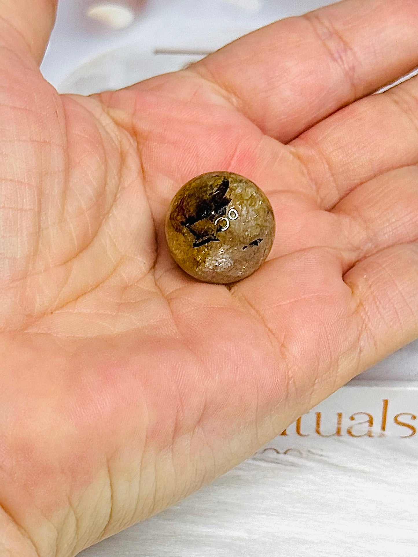 Rare Mini Herkimer Diamond Sphere on Stand