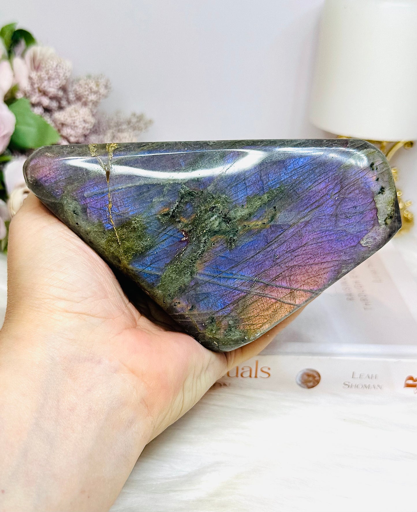 Large Labradorite Freeform with Pink & Purple Flash 847g 13.5cm