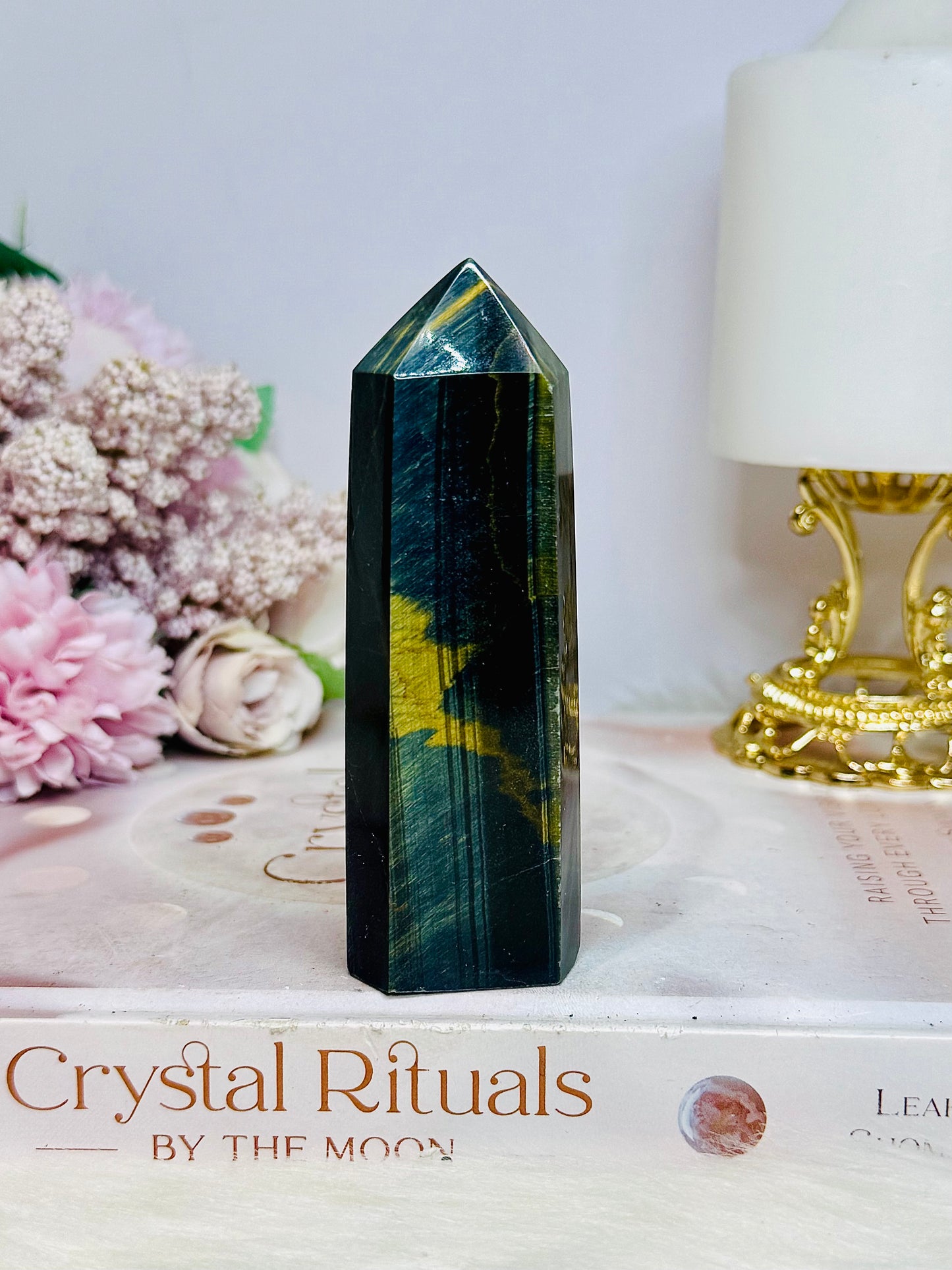 Rare Blue Tigers Eye Tower 10cm