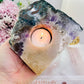 Large 908gram Chunky Pink Amethyst Candle Holder