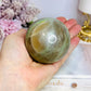 Large Green Moonstone Sphere on Timber Stand 383g