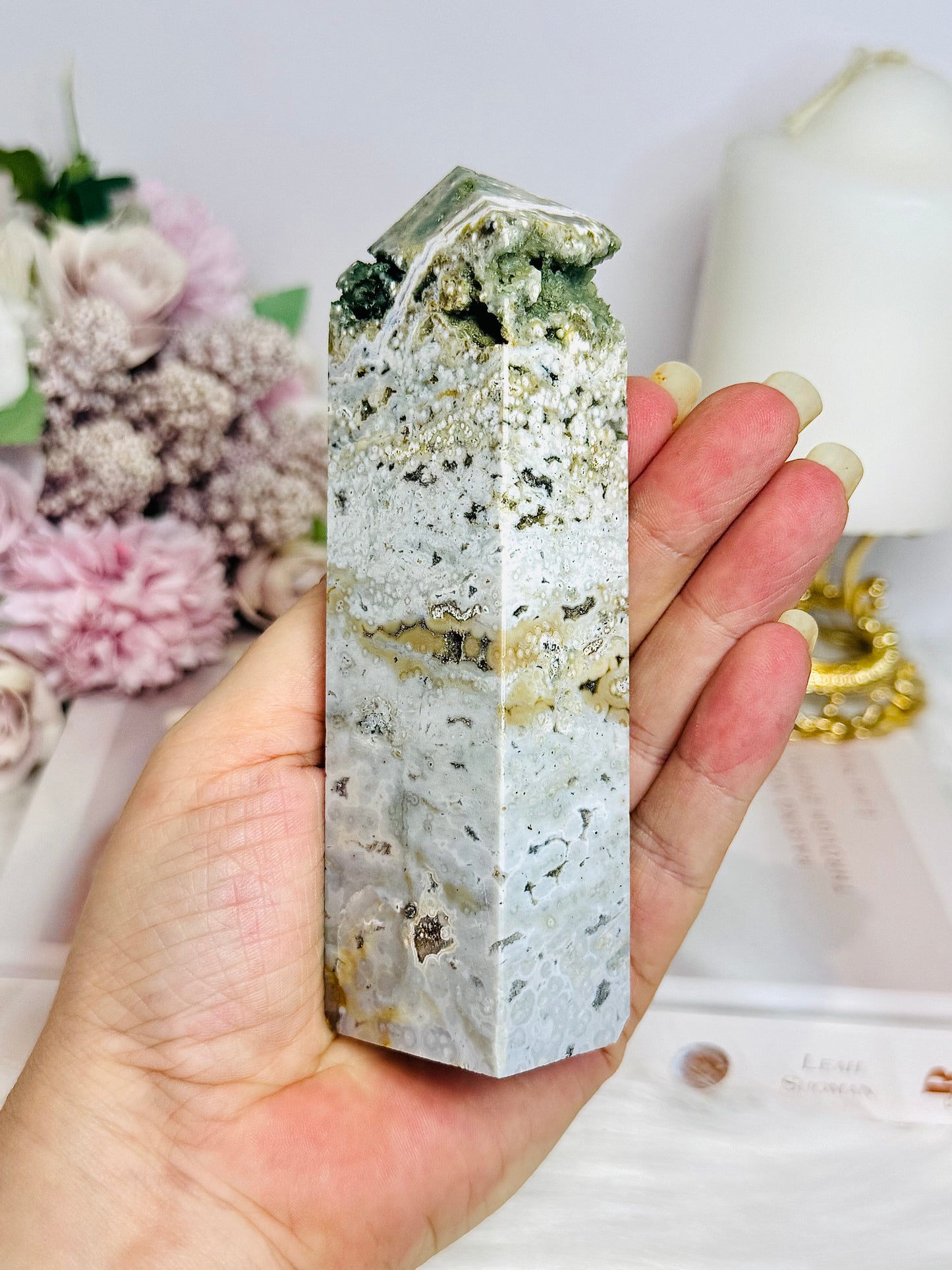 Druzy Ocean Jasper Tower 12.5cm