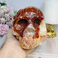 Large Carnelian Carved Skull 1.2KG 12.5cm ~ Discounted as it does not stand straight and needs the stand under the side to keep it up
