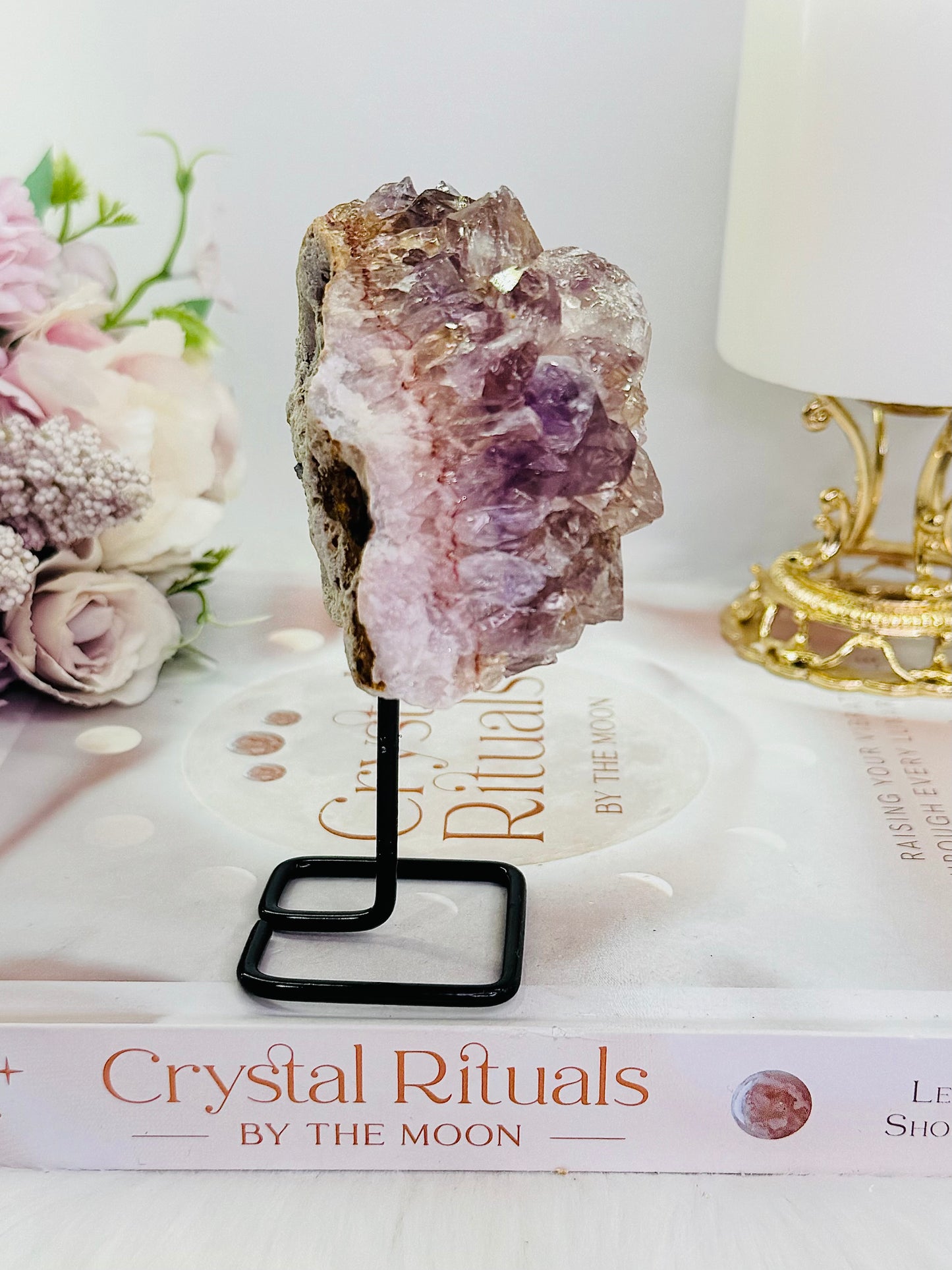 Druzy Pink Amethyst Cluster On Stand 12cm