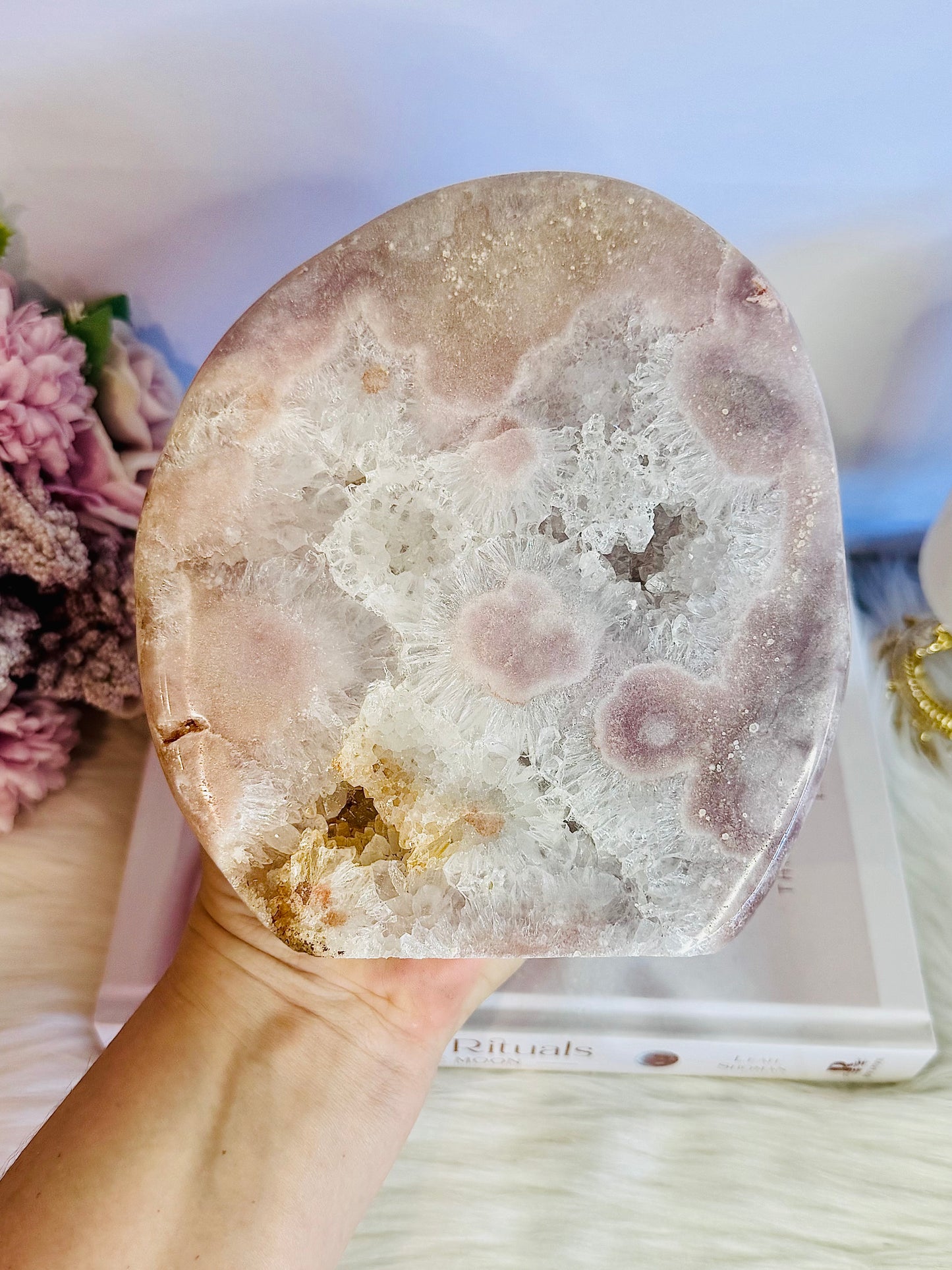 Classy & Fabulous Large 15cm 1.05KG Druzy Pink Amethyst Slab | Freeform From Brazil