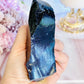 Beautiful Chunky 12cm Sparkling Blue Goldstone Synthetic Crystal