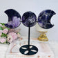 Large Chevron Amethyst Triple Moon On Stand H20cm x W21cm