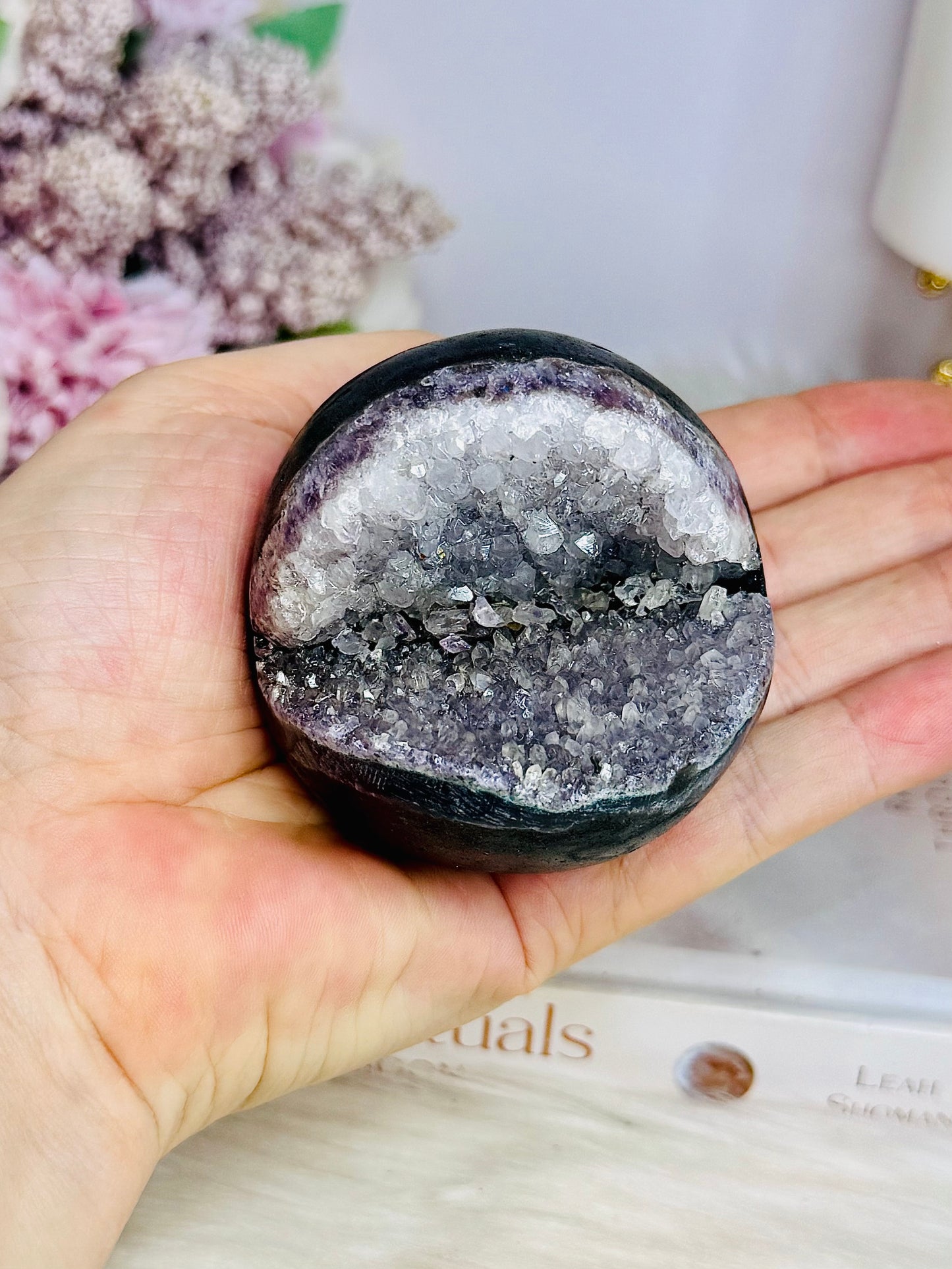 Amethyst Druzy Geode Sphere On Stand 251g