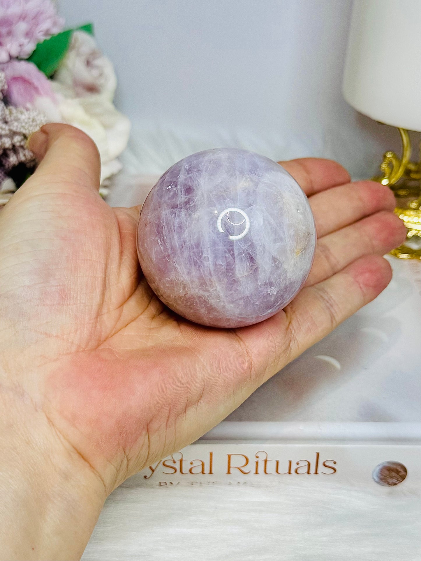Natural Kunzite Sphere on Stand 5.5cm