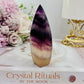 Purple Fluorite Carved Flame 10cm