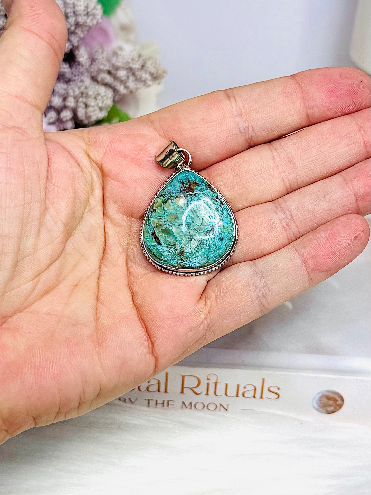 Chrysocolla Sterling Silver Pendant