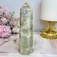 High Grade Large Green Flower Agate Tower 12.5cm