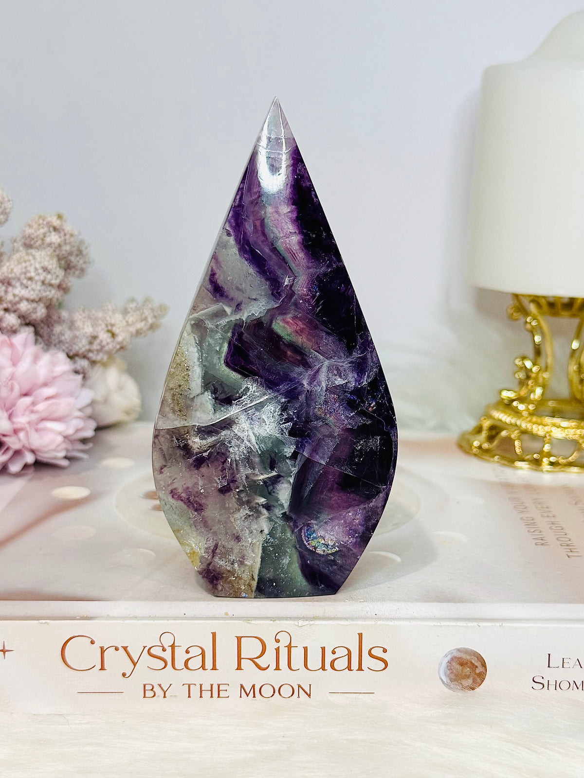 Rainbow Fluorite Flame 12cm