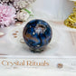 Blue Flower Agate Sphere on Stand 172g