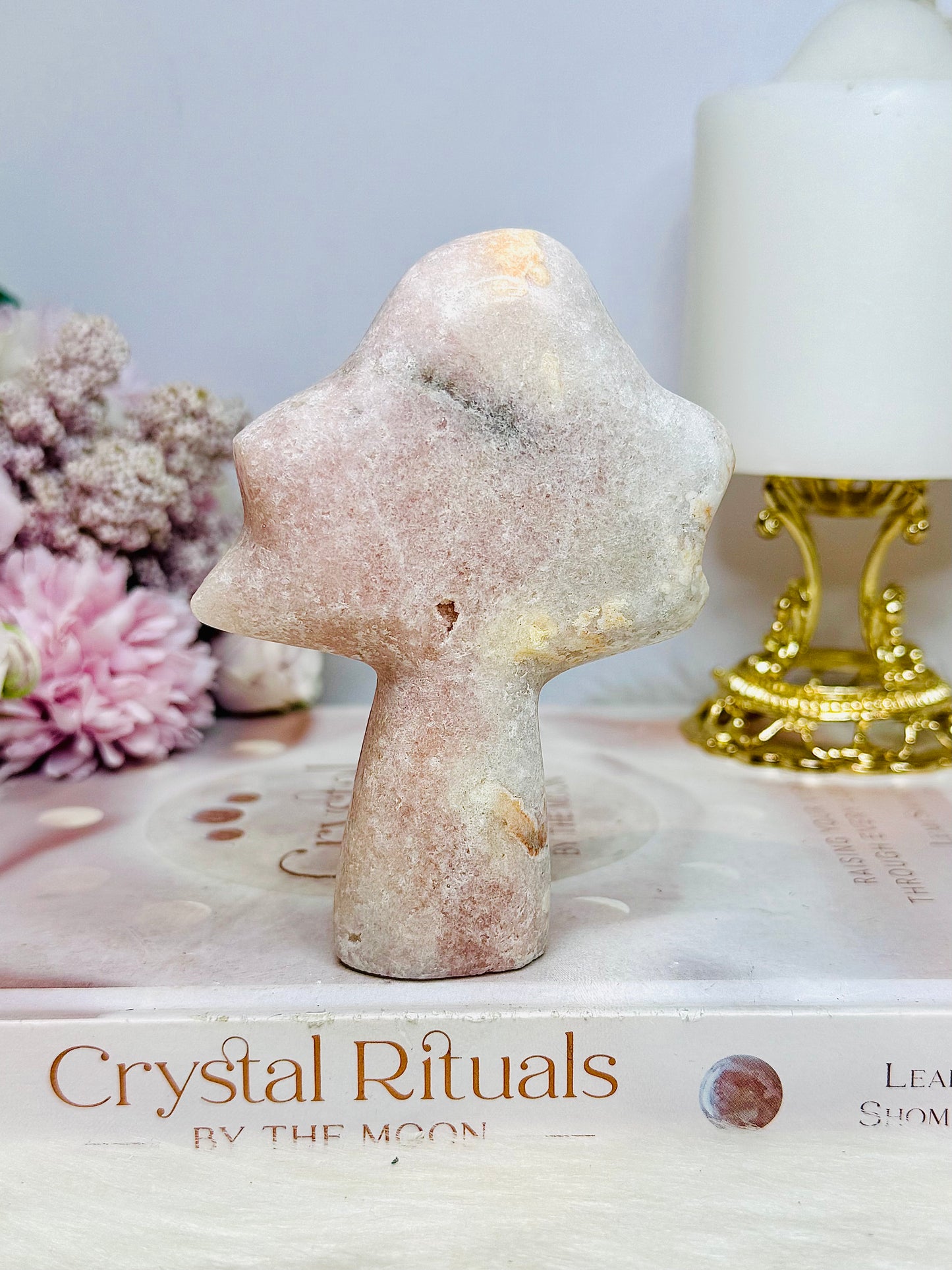 Pink Amethyst Carved Fairy Wand 10.5cm 248g