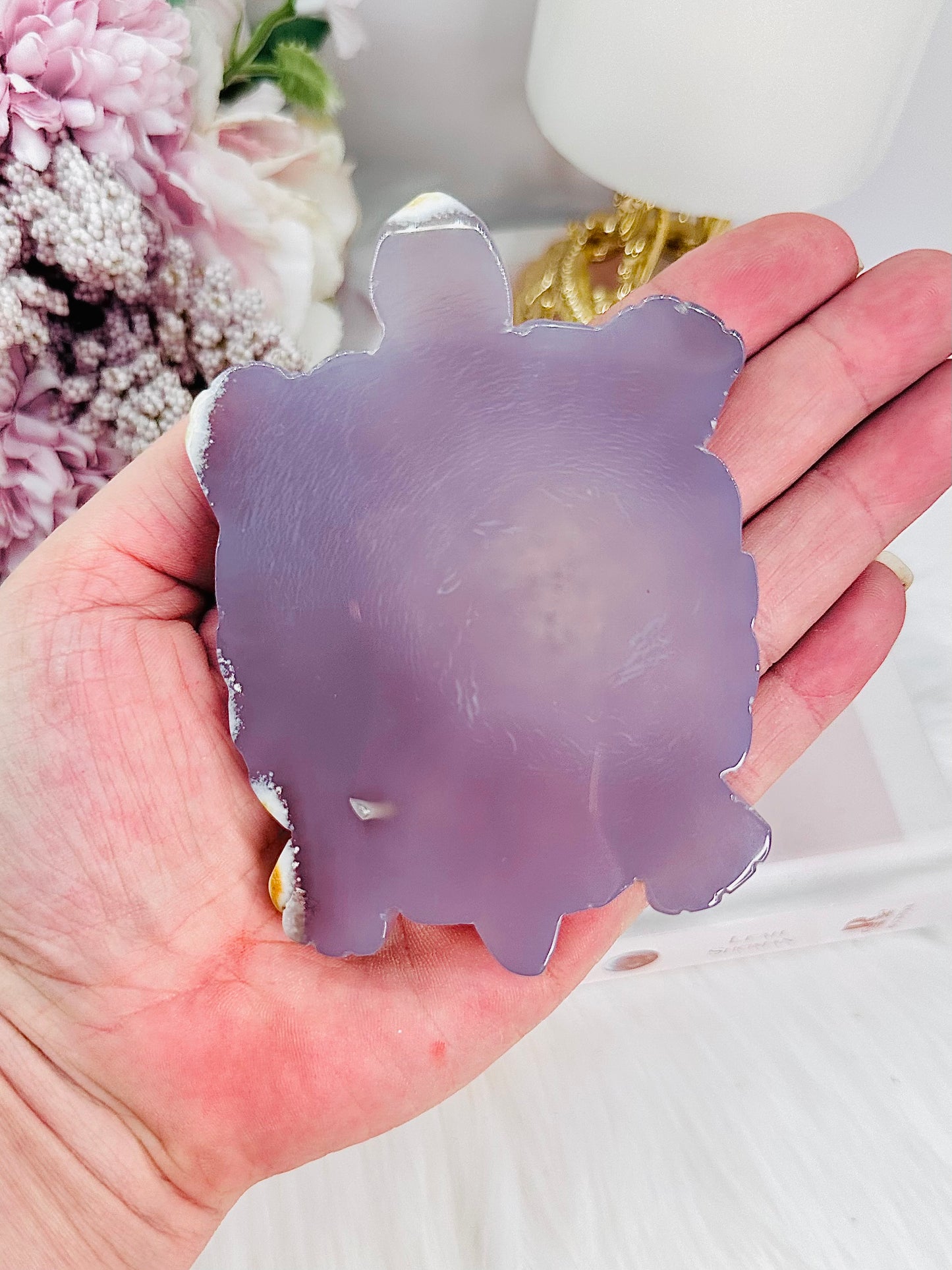 Absolutely Gorgeous Druzy Agate Turtle Carving 10.5cm