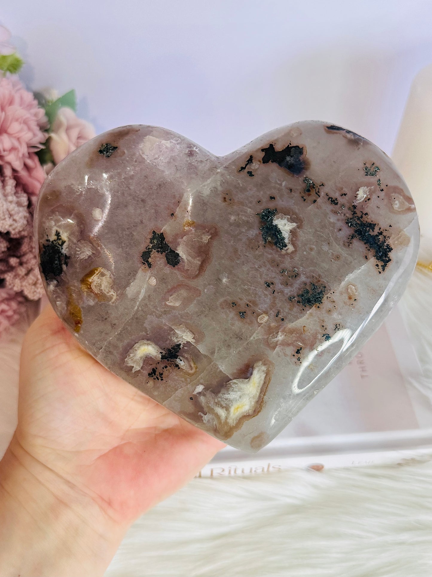 Huge 15cm 1.44KG Amethyst Cluster Carved Heart From Brazil