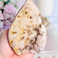 Druzy Pink Amethyst Carved Flame | Freeform From Brazil 343grams