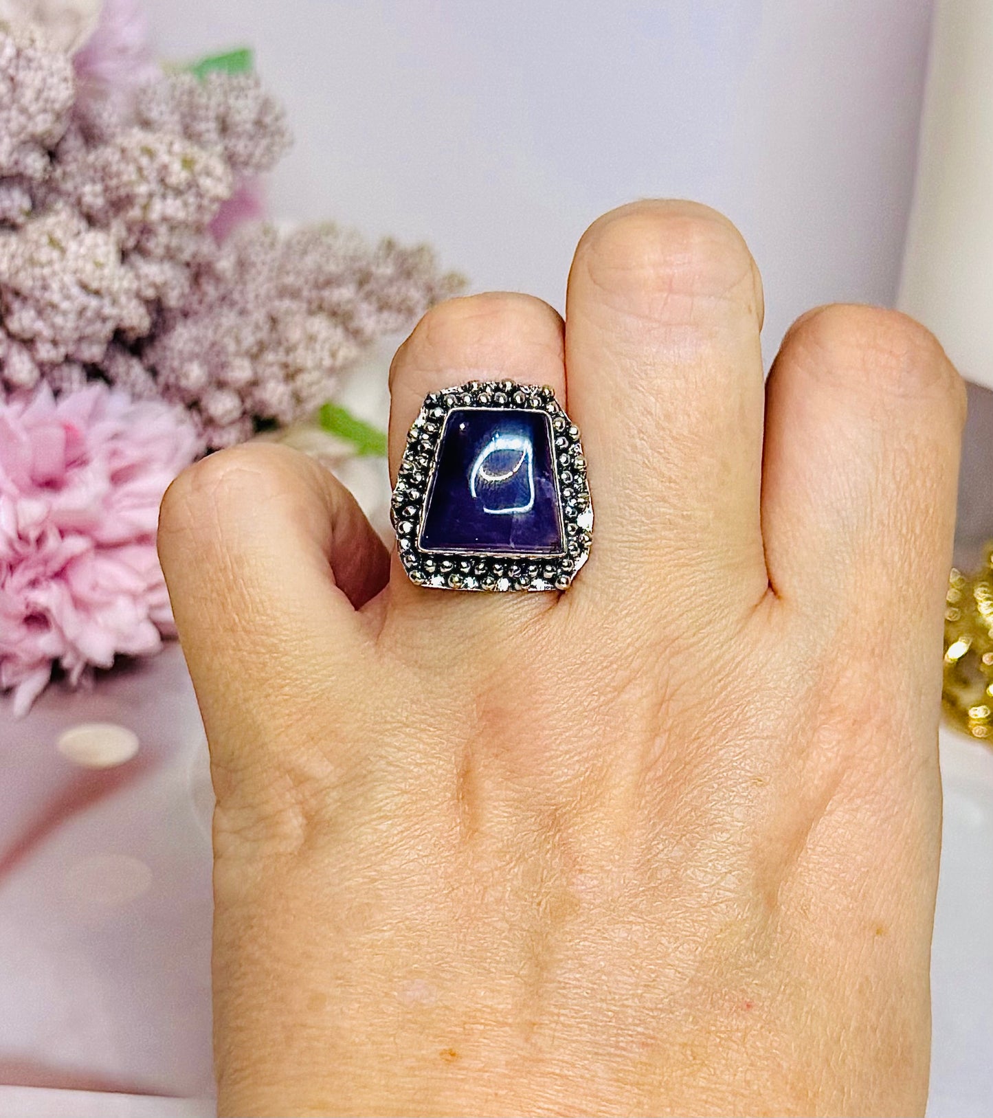 Amethyst Ring in Gift Bag Size 7