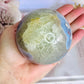 Rare & Incredible Large Green & Blue Flower Agate Sphere On Stand 671grams