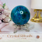 Absolutely Incredible High Grade Chrysocolla Sphere on Stand 329grams