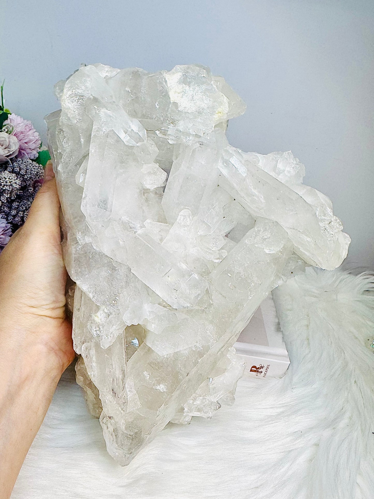 Huge Clear Quartz Natural Specimen Cluster on Stand 2.6KG 21cm