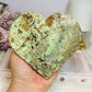 Large Natural Variscite Druzy Carved Heart on Stand 12cm