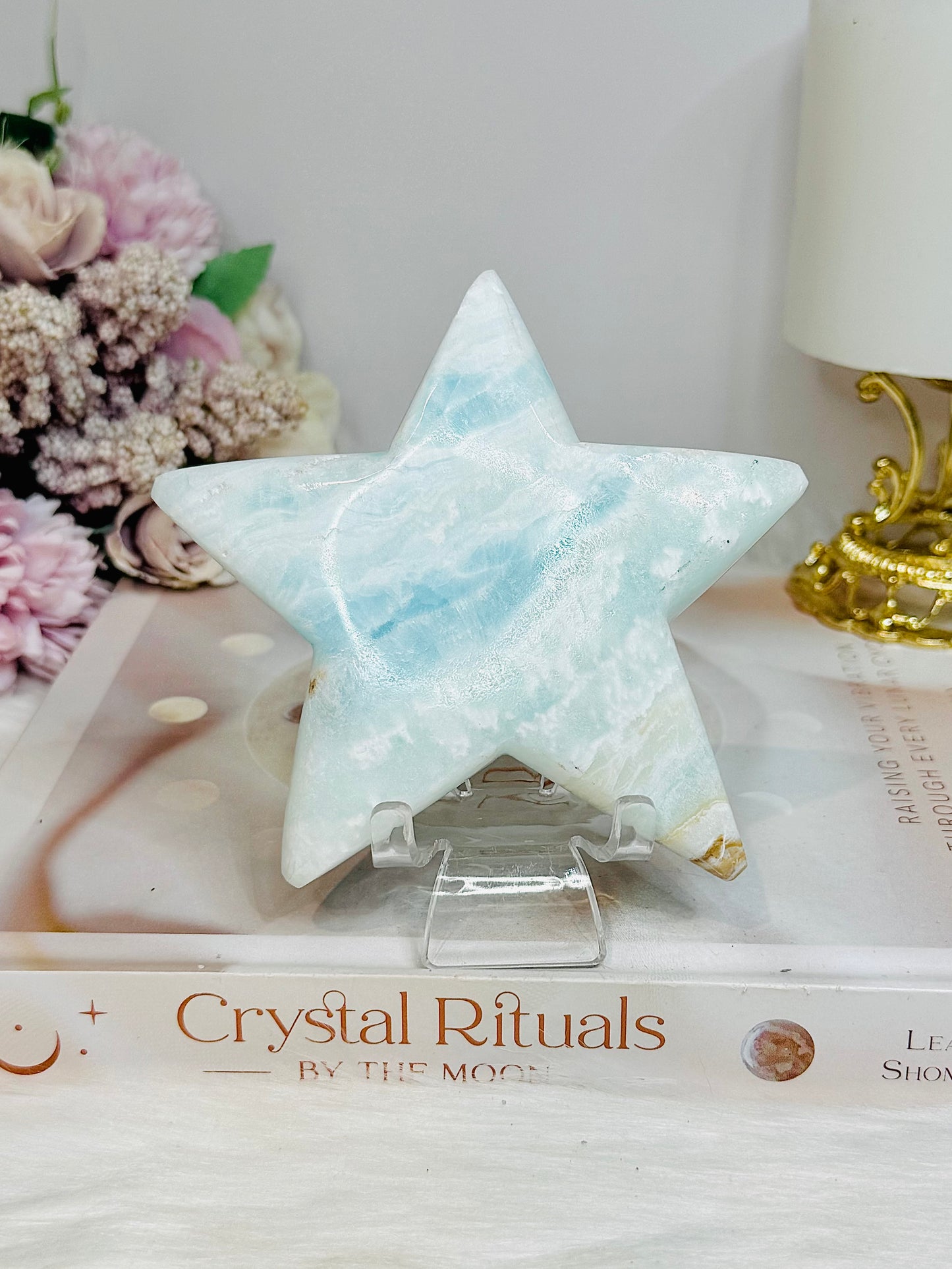 Large Caribbean Calcite Star on Stand 11.5cm