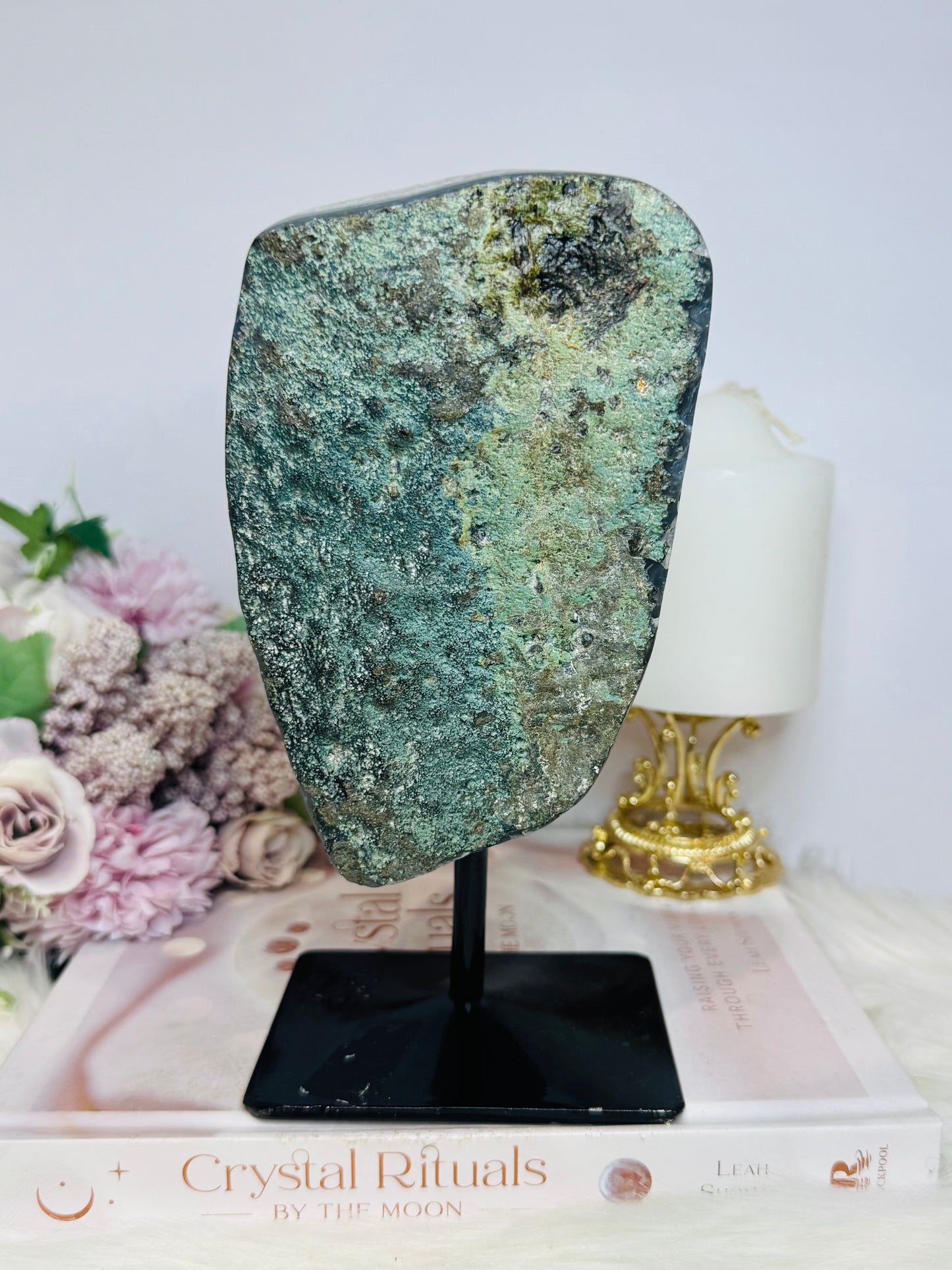 Large High Grade Amethyst with Goethite Inclusions Cluster Freeform On Stand 20cm 2.26KG